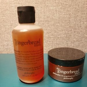 NEW Philosophy Set of Gingerbread Man Shower Gel & Body Souffle- Sealed